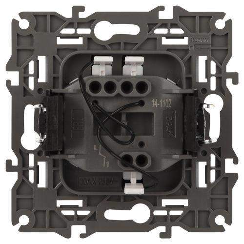 Выключатель ЭРА Elegance 14-1102-16 с подсветкой 10АХ-250В титан Эра Б0065785