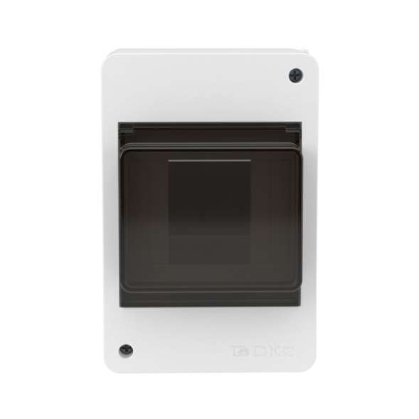 Щиток 4 мод настенный с тонированной дверцей бел. DKC F04W0WD
