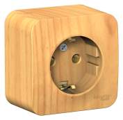 Розетка 1-м ОП Blanca 16А IP20 250В с заземл. без защ. шторок с изолир. пластиной ясень SchE BLNRA010115