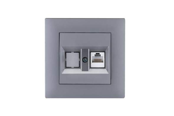 Розетка компьютерная CAT 5+гнездо KareaRIZZ STAR сер. Makel 88065035